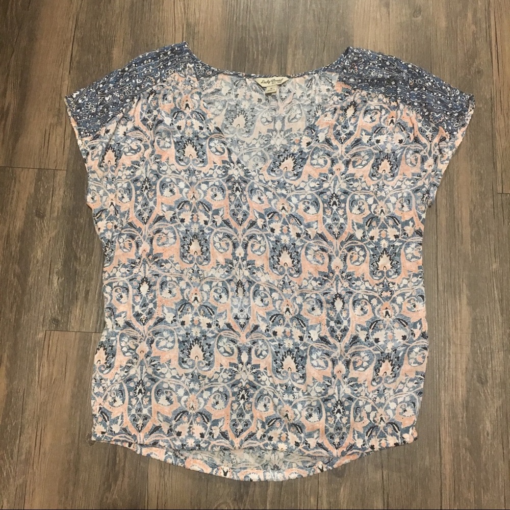 SOLD!! Lucky Brand Paisley Short Sleeve Top